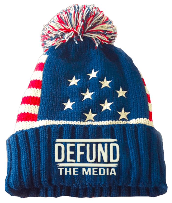 defund the media patriotic beanie
