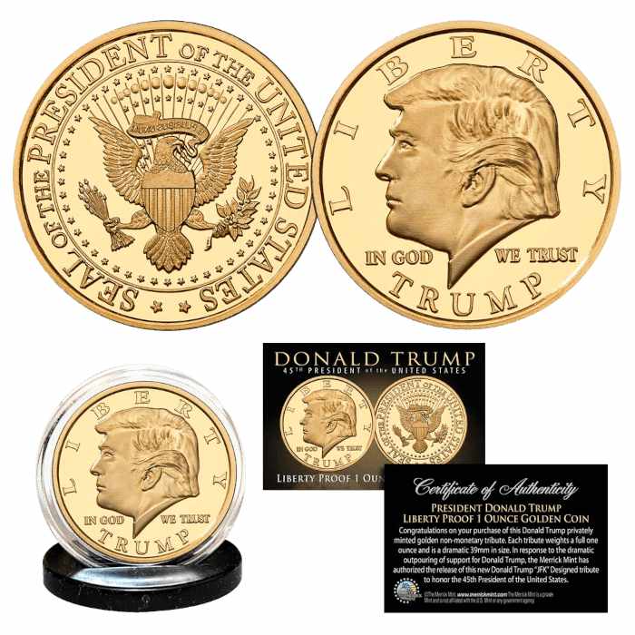Free Trump Liberty Proof 1 Oz Gold Coin
