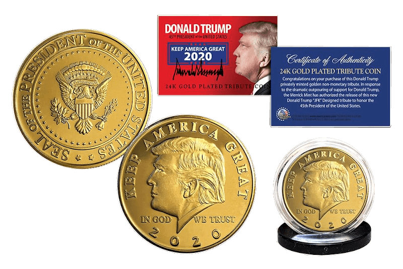 Trump 24K Gold Plated Tribute Coin