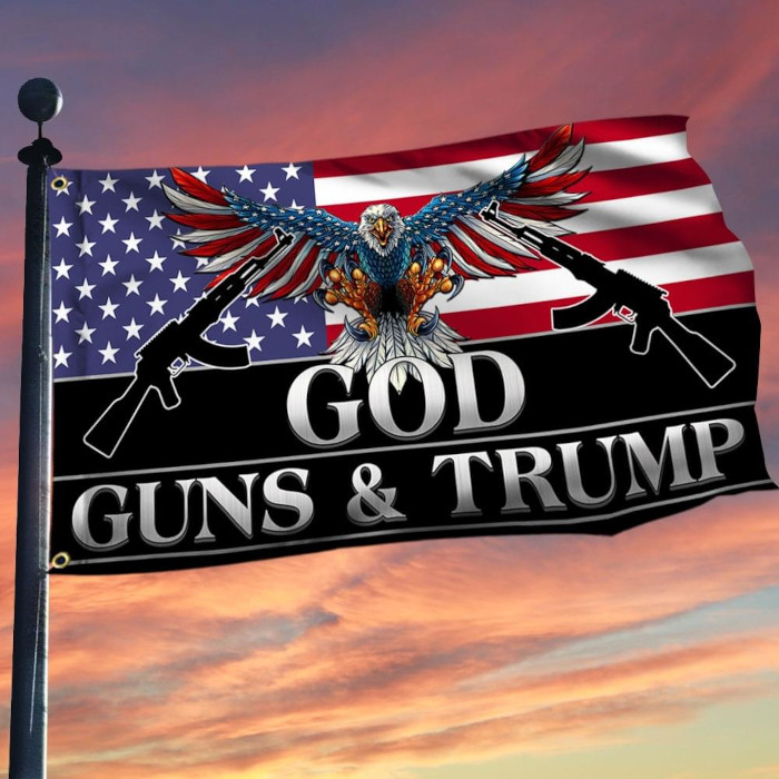 Free God Guns & Trump Flag
